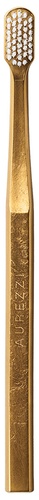 AUREZZI Toothbrush - Medium Gold/White