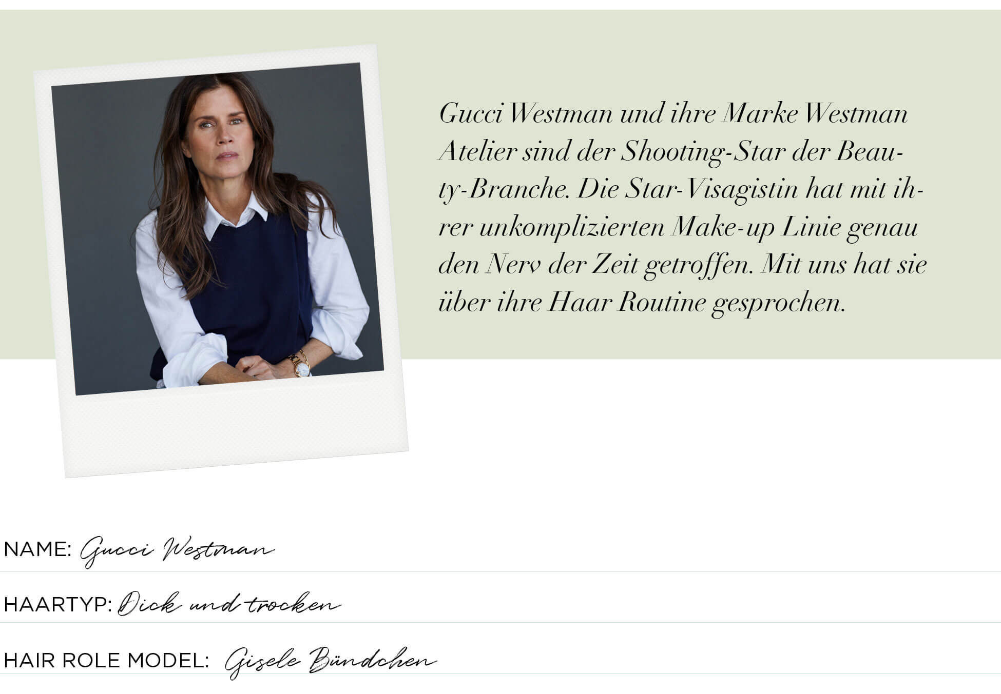 Conversa sobre cabelos com Gucci Westman