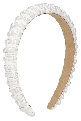 SUI AVA Perlé Headband Small - White