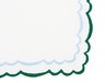 AQUAZURRA ALLEGRA COCKTAIL NAPKIN EMERALD GREEN AND WHITE